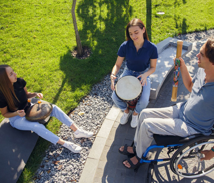 People enjoying a concert at the Forrest Place cultural precinct in the Perth city centre